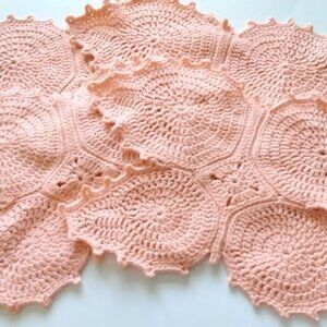 Butterfly Placemats - Set of 4 Matching Pink Crocheted Handmade Doilies